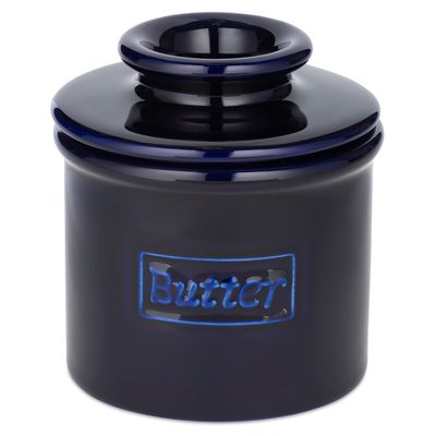 Butter Bell - The Original Butter Bell crock by L Tremain, a Countertop French Ceramic Butter Dish Keeper for Spreadable Butter, Caf Retro Collection, Cobalt Blue, Glossy Finish