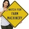 SmartSign "Watch for Farm Machinery" Sign | 24" x 24" Aluminum, Made in USA view 1