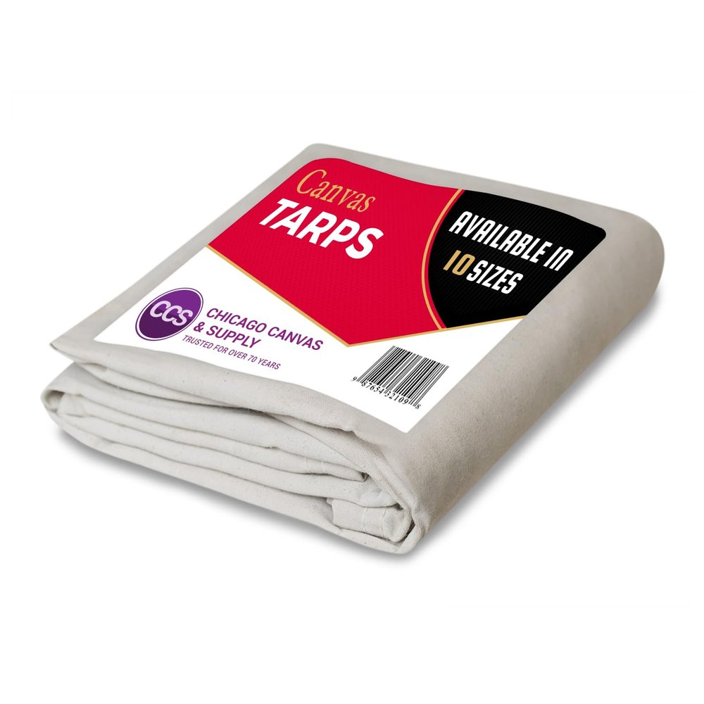 White Canvas Tarpaulin - Water and Mildew Resistant (10 feet x 12 feet)