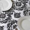 BalsaCircle Flocking Taffeta Table Top Damask Runners, 12" L x 108" W, Black view 1