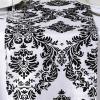 BalsaCircle Flocking Taffeta Table Top Damask Runners, 12" L x 108" W, Black view 3
