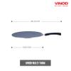 Vinod Cookware Flat Multi Cooking Griddle (Tawa) with Induction Base - 100% Aluminum Non Stick Pan with Anti Scratch Surface - Flat Multi Use Crepe Pan - (13 IN / 32.5 CM) view 2