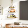 Love-KANKEI Floating Shelves Wall Mounted Set of 3, Rustic Wood Wall Storage Shelves for Bedroom, Living Room, Bathroom, Kitchen, Office and More Carbonized Black view 2