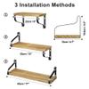 Love-KANKEI Floating Shelves Wall Mounted Set of 3, Rustic Wood Wall Storage Shelves for Bedroom, Living Room, Bathroom, Kitchen, Office and More Carbonized Black view 3