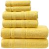 Qute Home 6-Piece Bath Towels Set, 100% Turkish Cotton Premium Quality Bathroom Towels, Soft and Absorbent Turkish Towels, Set Includes 2 Bath Towels, 2 Hand Towels and 2 Washcloths (Yellow) view 4