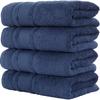 Qute Home 4-Piece Bath Towels Set, 100% Turkish Cotton Premium Quality Towels for Bathroom, Quick Dry Soft and Absorbent Turkish Towel, Set Includes 4 Bath Towels (Navy Blue) view 2