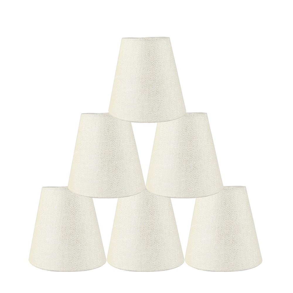 Urbanest Set of 6 3-inch by 5-inch by 4 1/2-inch Hardback Chandelier Shade, Metallic Cream