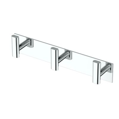Gatco 1287 Elevate 3 Hook Triple Robe Hook, Wall Mounted Hook for Bathroom Towels & Robes, 11 Inch W, Chrome