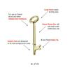 Lucky Line Skeleton Key with Notch TIP for Warded Locks, Antique Doors & Locks, 2 Pack (87102) view 4