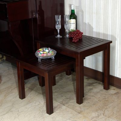 D-Art Collection Nesting Table (Set of 2 pcs) - in Mahogany Wood