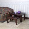 D-Art Collection Nesting Table (Set of 2 pcs) - in Mahogany Wood view 2