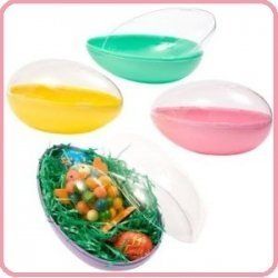 ONE Large 6" Plastic Panoramic Sugar Easter Egg Mold, Assorted Colors, Clear Top
