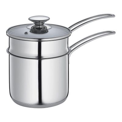 Kchenprofi Double Boiler/Bain Marie Set with Glass Lid, 1.6 Quart, 5.5" Diameter