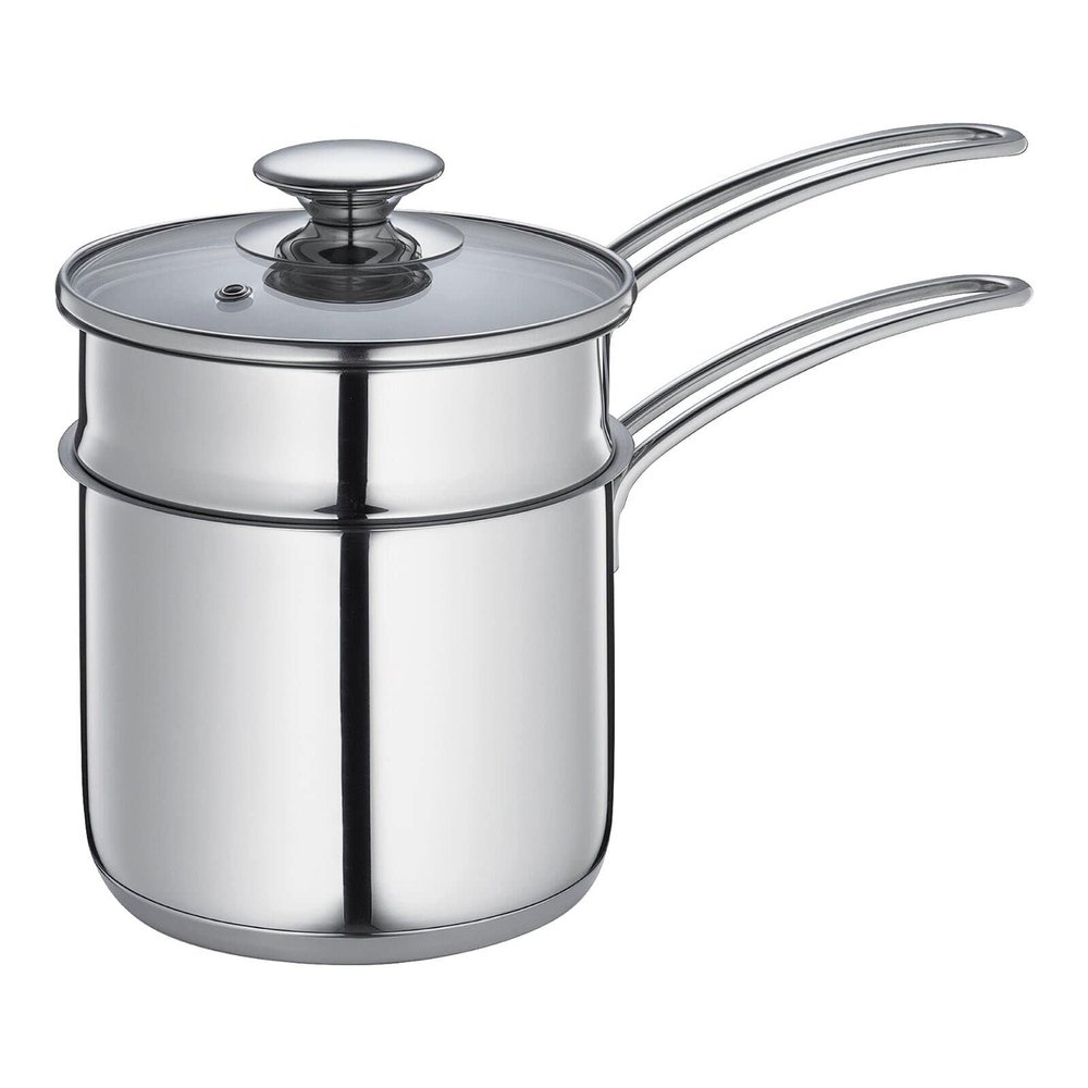Kchenprofi Double Boiler/Bain Marie Set with Glass Lid, 1.6 Quart, 5.5" Diameter