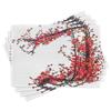 Ambesonne Japanese Place Mats Set of 4, Cherry Blossom Sakura Branch Brushstrokes Image Print, Washable Fabric Placemats for Dining Table, Standard Size, Brown Red view 1