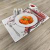Ambesonne Japanese Place Mats Set of 4, Cherry Blossom Sakura Branch Brushstrokes Image Print, Washable Fabric Placemats for Dining Table, Standard Size, Brown Red view 2