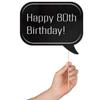 80th Birthday Photo Booth Props - 31-pc Selfie Props with 8 x 10-Inch Sign, 45 Adhesive Pads, 35 Sticks - Selfie Photo Booth Birthday - 80th Bday Party Supplies view 3