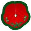 Kurt Adler 48-Inch Velvet Red with Green Leaves Applique Treeskirt view 1