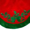 Kurt Adler 48-Inch Velvet Red with Green Leaves Applique Treeskirt view 2