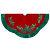 Kurt Adler 48-Inch Velvet Red with Green Leaves Applique Treeskirt view 3