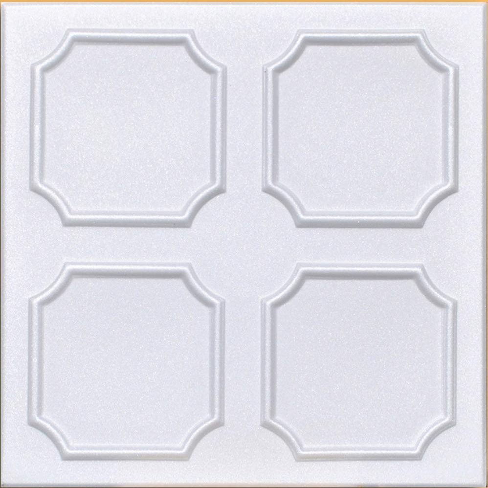 White Styrofoam Decorative Ceiling Tile Alfa (Package of 8 Tiles) - Other Sellers Call This Bostonian and R01