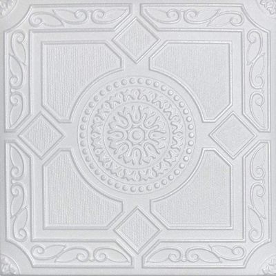 White Styrofoam Decorative Ceiling Tile Lima (Package of 8 Tiles) - Other Sellers Call This Kensington Gardense and R30