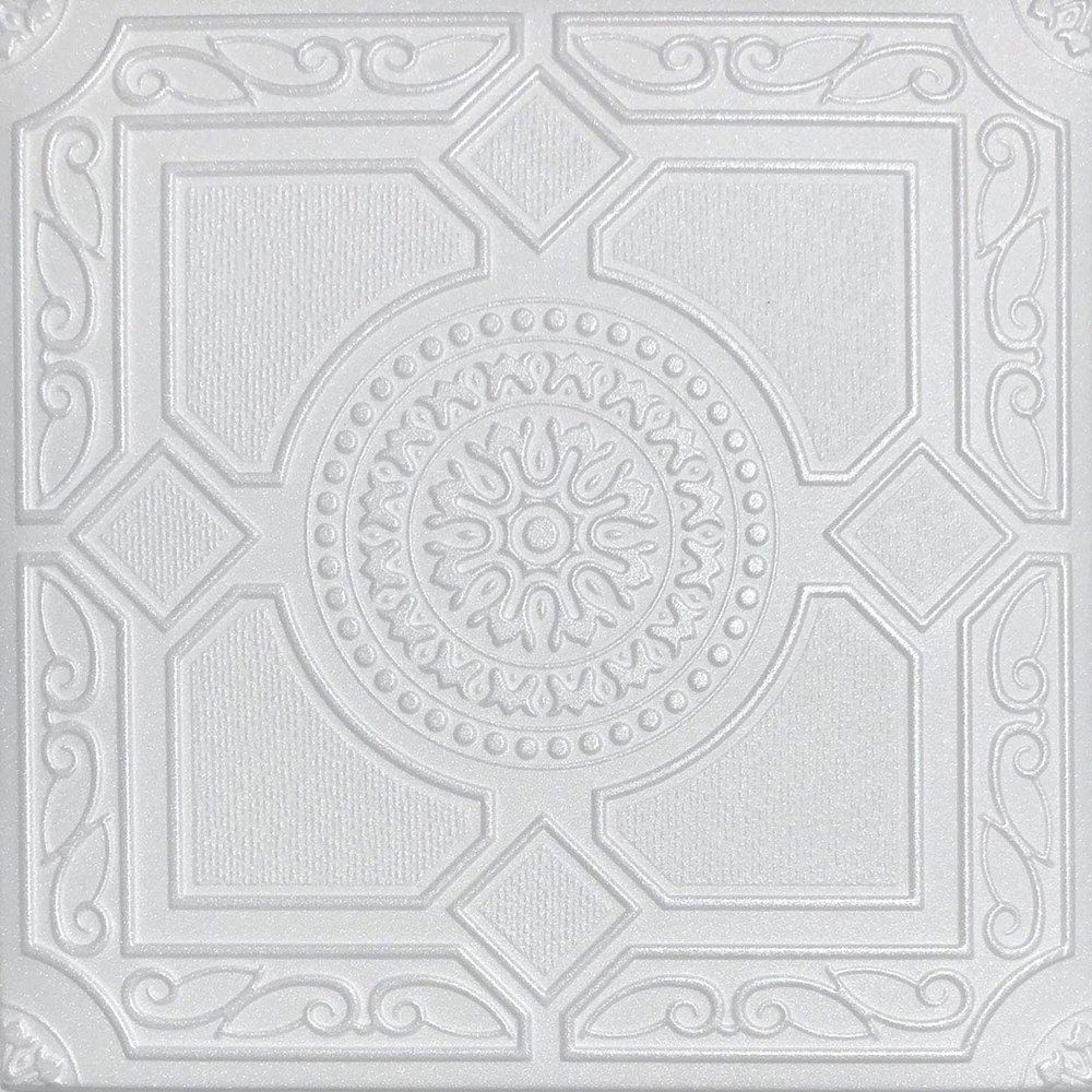 White Styrofoam Decorative Ceiling Tile Lima (Package of 8 Tiles) - Other Sellers Call This Kensington Gardense and R30