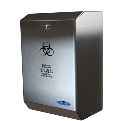 Frost 878 Stainless Steel Biomedical Sharps Disposal, 4.23 quarts, 5.9" Thickness, Stainless Steel, Brushed Finish