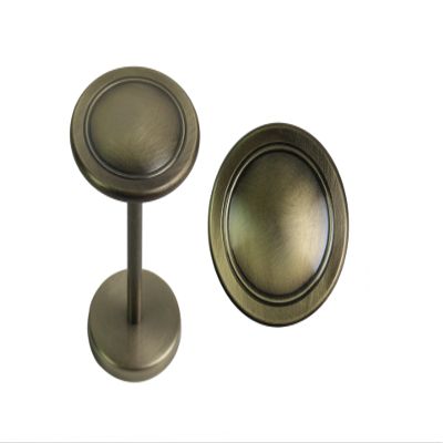 Urbanest Button Medallion Drapery Holdback, Antique Brass, Set of 2