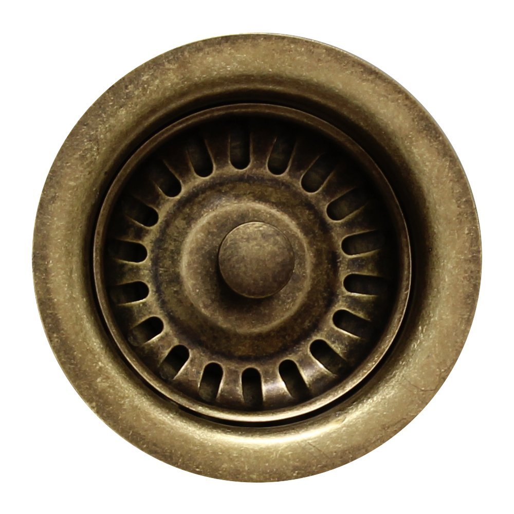 Whitehaus RNW35L-WBRZ 3-1/2-Inch Basket Strainer for Deep Fireclay Applications, Weathered Bronze