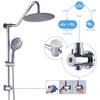 Sarlai Shower Head with Handheld Combo - Dual Rainfall Shower Head,Stainless Steel 10 Inch Heads, 5-setting Handheld Sprayer with Plastic Drill-Free Adjustable Slide Bar and Hose, Chrome Finish view 2