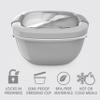Bentgo Salad Container - 54 oz Bowl with 4-Compartment Toppings Tray, Leak-Proof Dressing Container, Reusable Fork, BPA-Free Lunch Box for Meal Prep & Food Storage; Removable Bento Tray (Gray) view 3