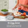 Bentgo Salad Container - 54 oz Bowl with 4-Compartment Toppings Tray, Leak-Proof Dressing Container, Reusable Fork, BPA-Free Lunch Box for Meal Prep & Food Storage; Removable Bento Tray (Gray) view 4