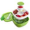 Bentgo Salad Container - 54 oz Bowl with 4-Compartment Toppings Tray, Leak-Proof Dressing Container, Reusable Fork, BPA-Free Lunch Box for Meal Prep & Food Storage; Removable Bento Tray (Green) view 1