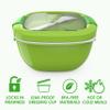 Bentgo Salad Container - 54 oz Bowl with 4-Compartment Toppings Tray, Leak-Proof Dressing Container, Reusable Fork, BPA-Free Lunch Box for Meal Prep & Food Storage; Removable Bento Tray (Green) view 3