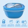 Bentgo Salad Container - 54 oz Bowl with 4-Compartment Toppings Tray, Leak-Proof Dressing Container, Reusable Fork, BPA-Free Lunch Box for Meal Prep & Food Storage; Removable Bento Tray (Blue) view 3