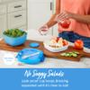 Bentgo Salad Container - 54 oz Bowl with 4-Compartment Toppings Tray, Leak-Proof Dressing Container, Reusable Fork, BPA-Free Lunch Box for Meal Prep & Food Storage; Removable Bento Tray (Blue) view 4