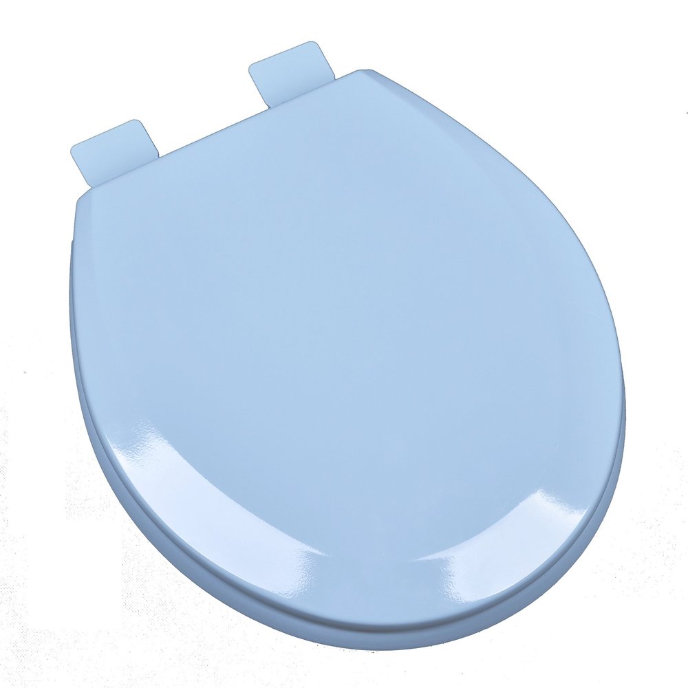 Bath Dcor 1F1R5-45 Premium Molded Wood Round Toilet Seat with Adjustable Hinge & OSG, Regency Blue