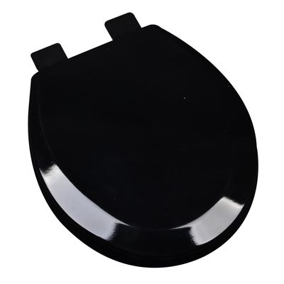 Bath Dcor 1F1R5-90 Premium Molded Wood Round Toilet Seat with Adjustable Hinge & OSG, Black