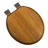 Bath Dcor 5F1R1-17CH Round Light Oak Toilet Seat with Adjustable Chrome Hinge and Decorative Finish view 1
