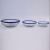 MexHandcraft Cobalt Blue Rim Three Sizes Snack Bowls (set of 3), Recycled Glass, Lead-free, Toxin-Free view 1