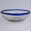 MexHandcraft Cobalt Blue Rim Three Sizes Snack Bowls (set of 3), Recycled Glass, Lead-free, Toxin-Free view 2