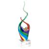 Badash Rainbow Murano-Style Art Glass Centerpiece - 14" Tall Mouth-Blown Glass Sculpture on Crystal Base - Contemporary Home Decor Accent Piece view 1