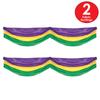 Beistle 2-Pack Mardis Gras Fabric Bunting, Purple/Yellow/Green Hanging Decorations with Drawstrings for Porch or Tables, Indoor & Outdoor NOLA Decor, 5' 10" view 4