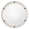 MY SWANKY HOME Mid Century Modern Gold Bronze Round Mirror | 36" Thin Frame Minimalist Metal view 1