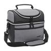 Tirrinia Reusable Lunch Box for Men Women, Insulated Lunch Bag Adult Work, Double Decker Leakproof Lunchbox for Office Picnic BeachDual Compartment Lunch Cooler Bag,Gray view 1