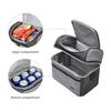 Tirrinia Reusable Lunch Box for Men Women, Insulated Lunch Bag Adult Work, Double Decker Leakproof Lunchbox for Office Picnic BeachDual Compartment Lunch Cooler Bag,Gray view 4
