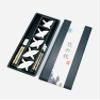 JapanBargain, Japanese Chopsticks Gift Set  5 Pairs Reusable Black Bamboo Chopsticks with 5 Porcelain Crane Chopstick Rests, 9 Long, Dishwasher Safe, Elegant Gift Box Included view 1