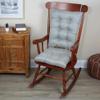 Klear Vu Omega Non-Slip Rocking Chair Cushion Set, Assembled in USA, Thick Padding & Tufted Design, Includes Seat Pad & Back Pillow with Ties, 17x17 Inches, 2-Piece Set, Solid Gray view 2