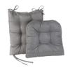 Klear Vu Omega Non-Slip Rocking Chair Cushion Set, Assembled in USA, Thick Padding & Tufted Design, Includes Seat Pad & Back Pillow with Ties, 17x17 Inches, 2-Piece Set, Solid Gray view 3